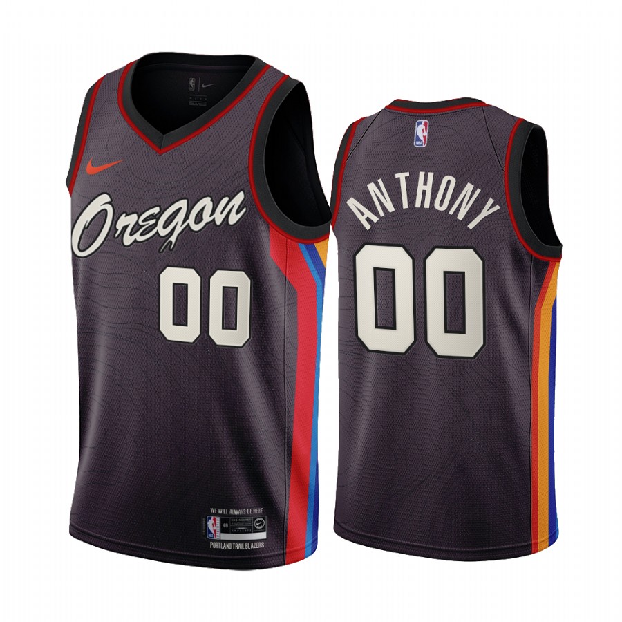 Men's Portland Trail Blazers #00 Carmelo Anthony 2020-21 Coffee NBA City Edition Stitched Jersey Men's Portland Trail Blazers #00 Carmelo Anthony 2020-21 Coffee NBA City Edition Stitched Jersey
